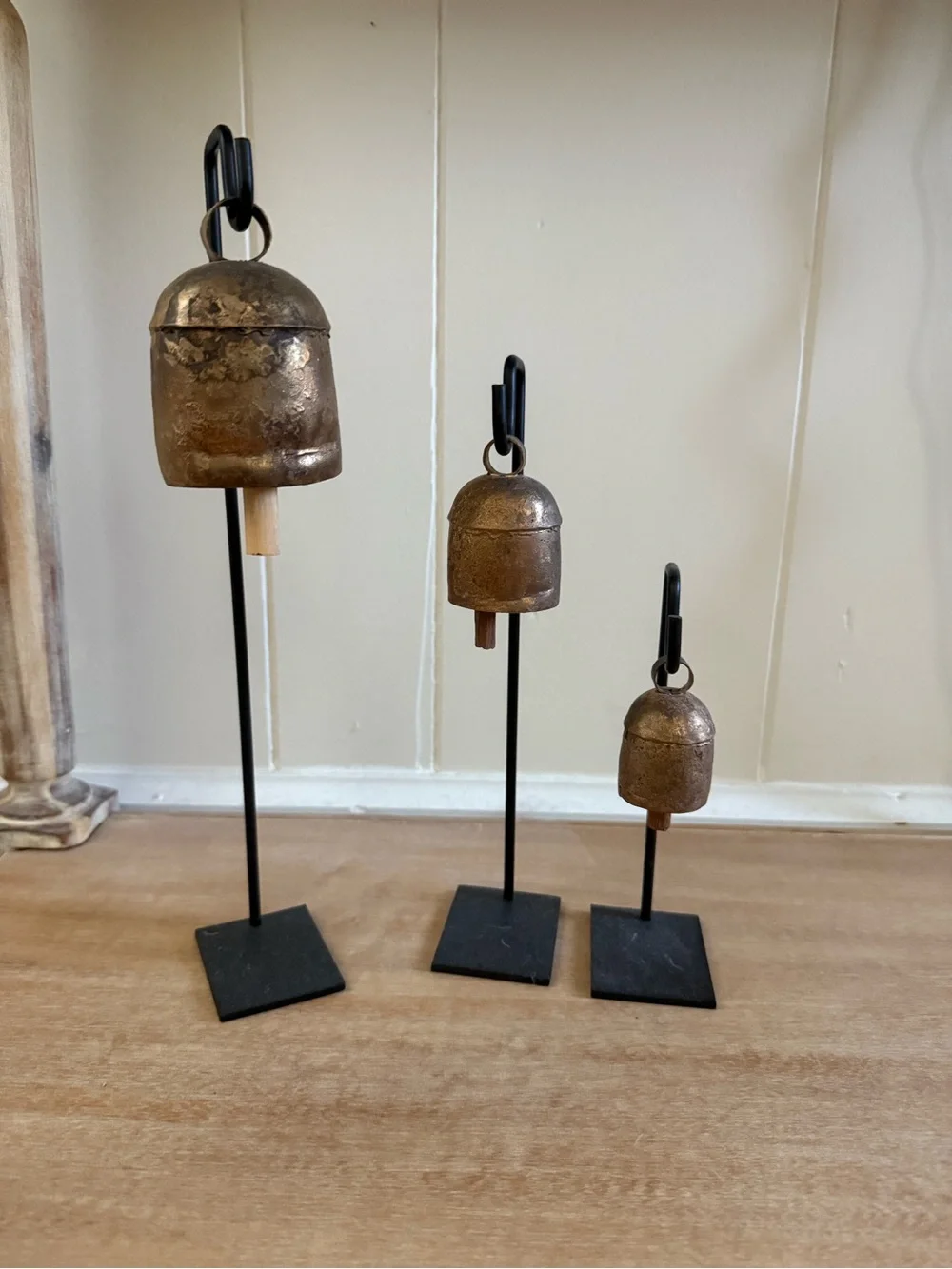 Vintage Iron Bell Stands